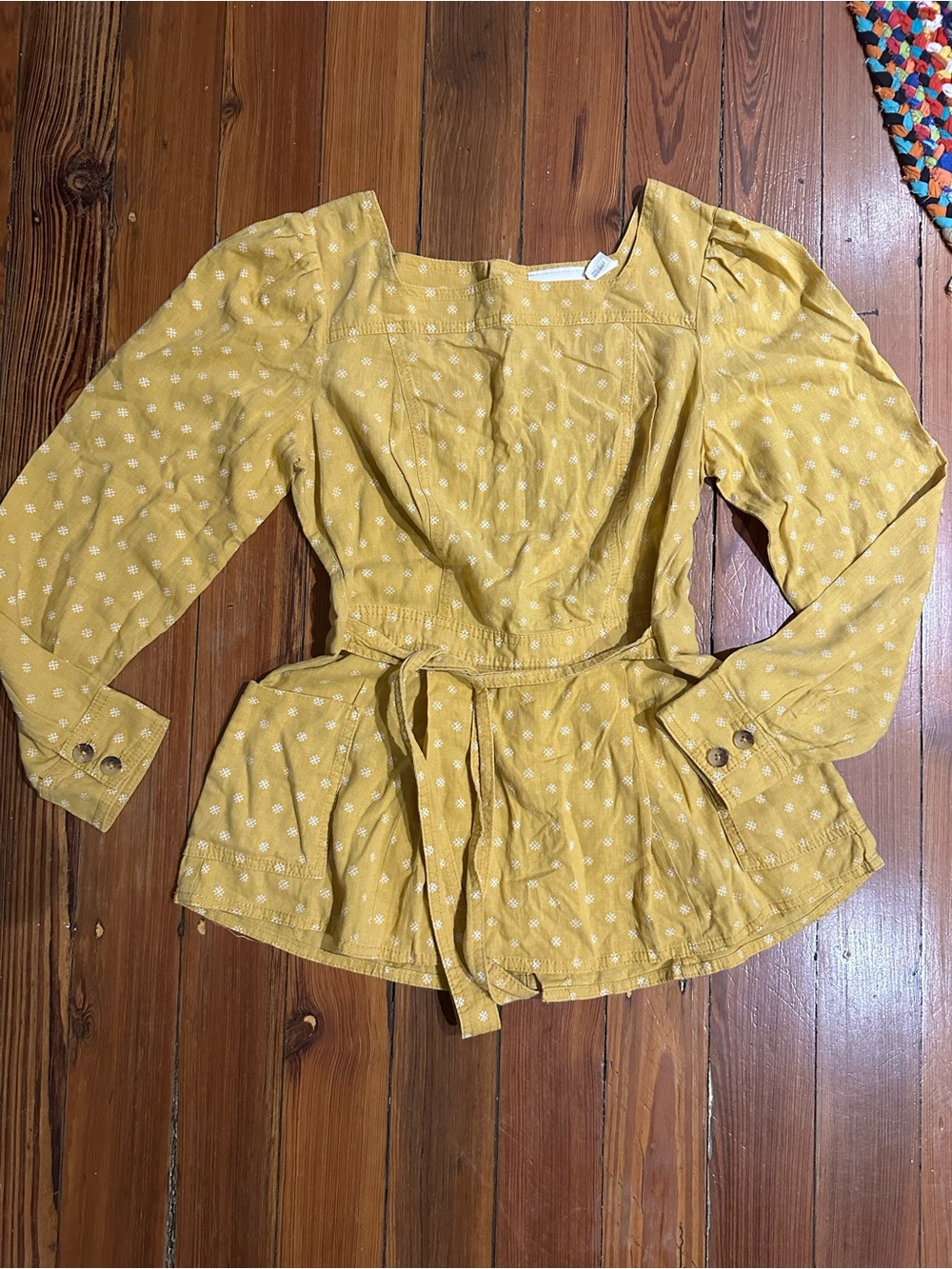 Maeve Yellow Polka Dot Blouse